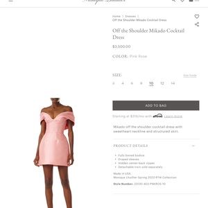 Monique Lhuillier Off the Shoulder Cocktail Dress